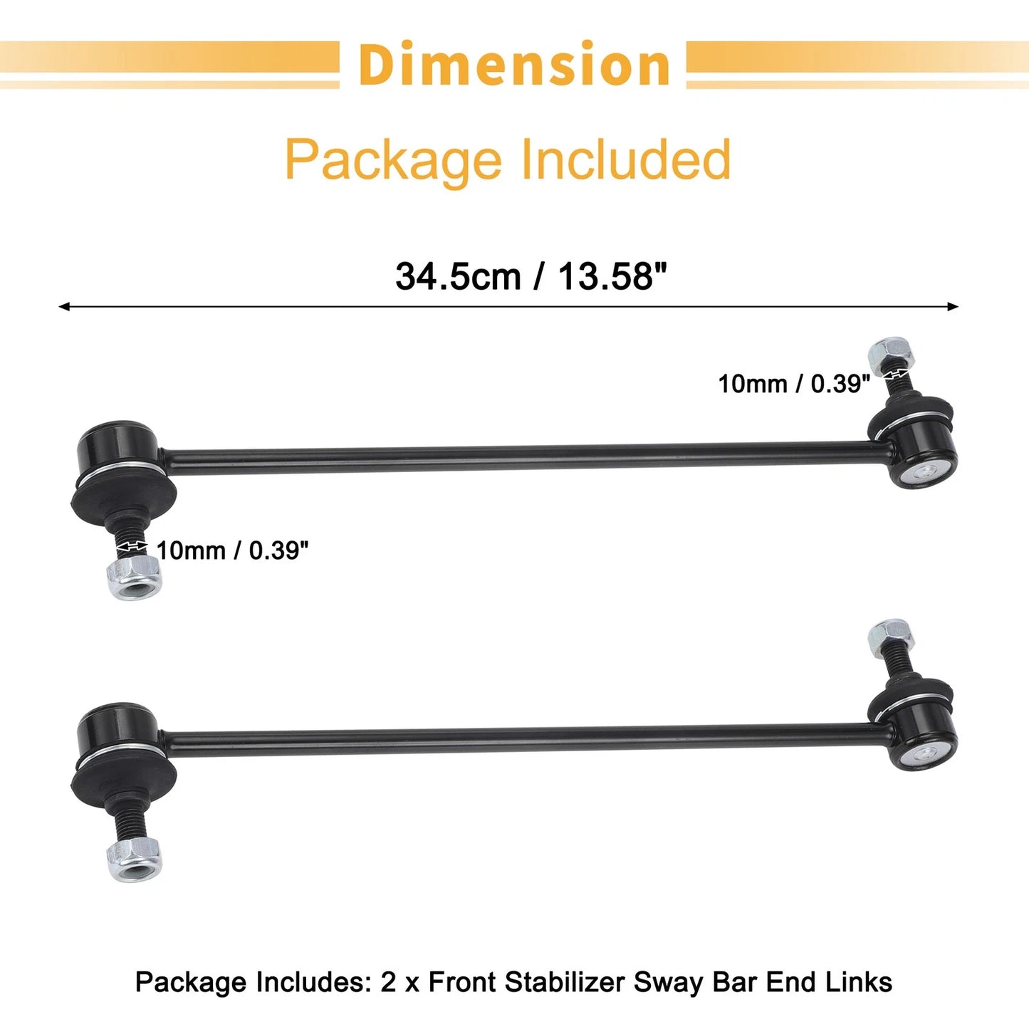 2 x Front Sway Bar Links Stabilizer Kit for Ford Focus (2012-2018)