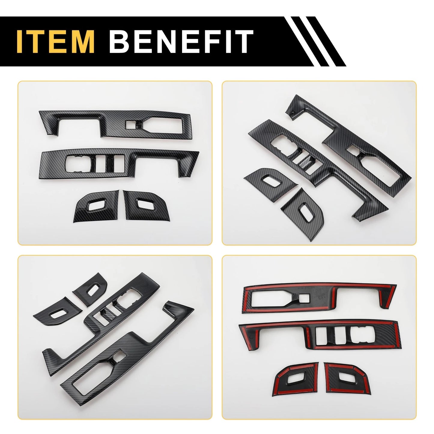 Front Door Window Switch Panel Cover Trim for Ford F-150 (2021-2024)