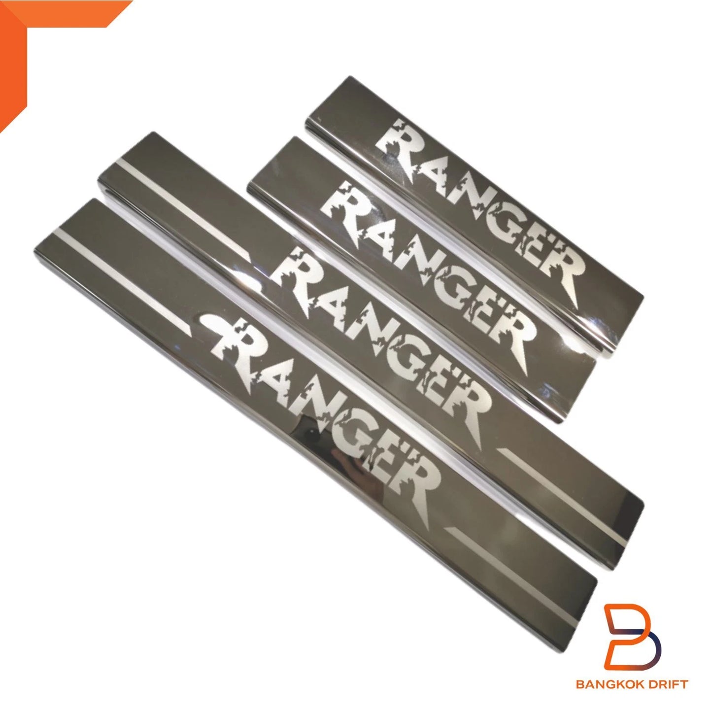 Chrome Door Sill Scuff Plates for Ford Ranger Dual Cab Ute (2012-2024)