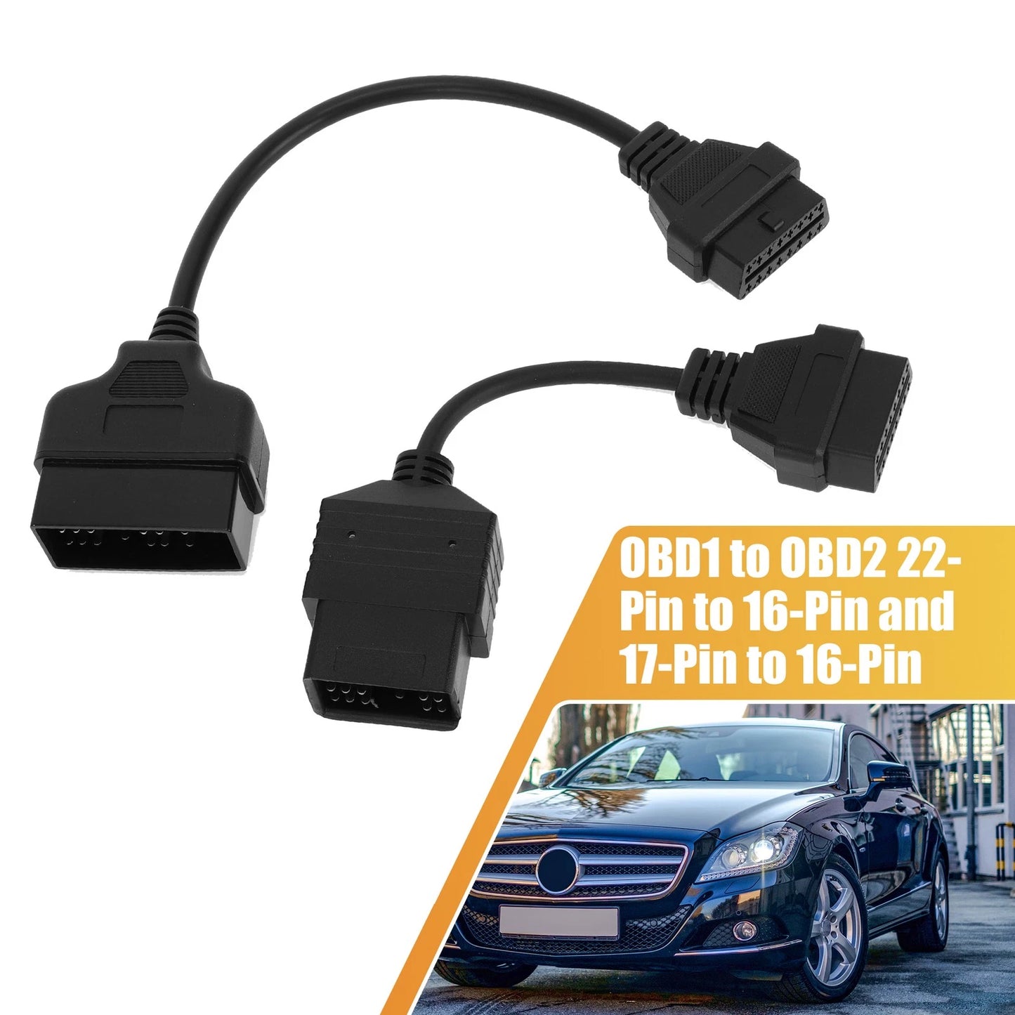 2 x OBD1-OBD2 22-16 & 17-16 Adapter Cable for Toyota