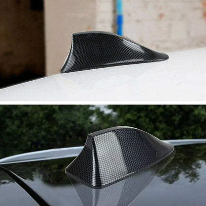 Shark Fin Carbon Roof Antenna for Universal Cars - FM/AM Radio Adhesive