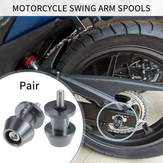 Pair Swingarm Spools 6mm CNC Sliders Titanium Tone for Make Model