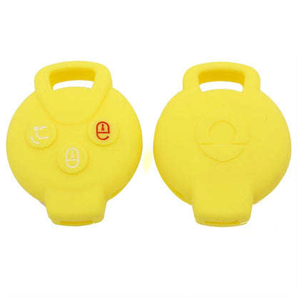 Yellow 3BTN Silicone Remote Key Cover Bag fit for SMART Fortwo
