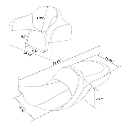Rider Driver Seat Backrest for Indian Roadmaster Chieftain (2014-2024)