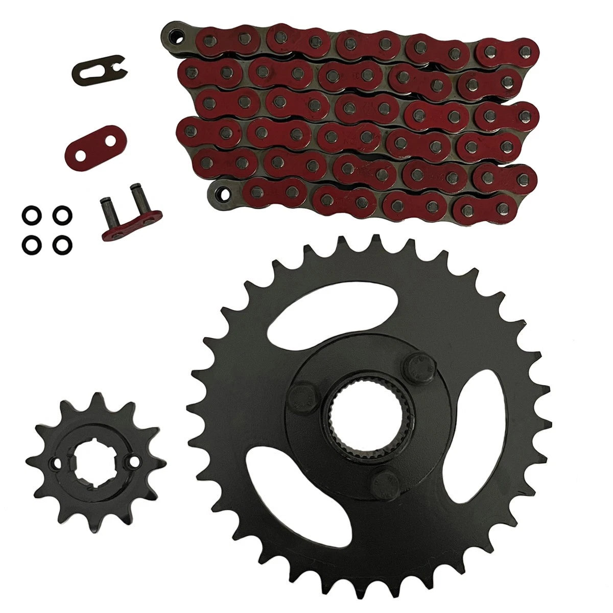 Red 520x60 O-Ring Chain & 12/32 Sprockets for Polaris RZR 170 (2009–2016)