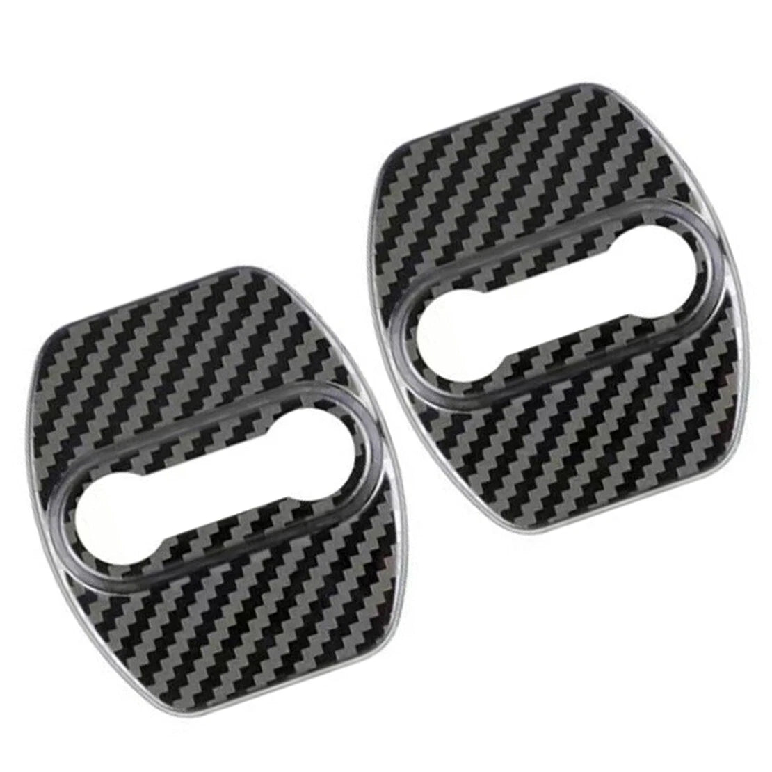 4 x Carbon Fiber Black Door Lock Striker Covers for Kia GT (2018-2023)