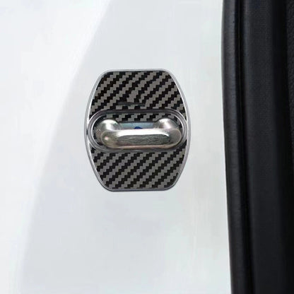 4 x Carbon Fiber Black Door Lock Striker Covers for Kia GT (2018-2023)