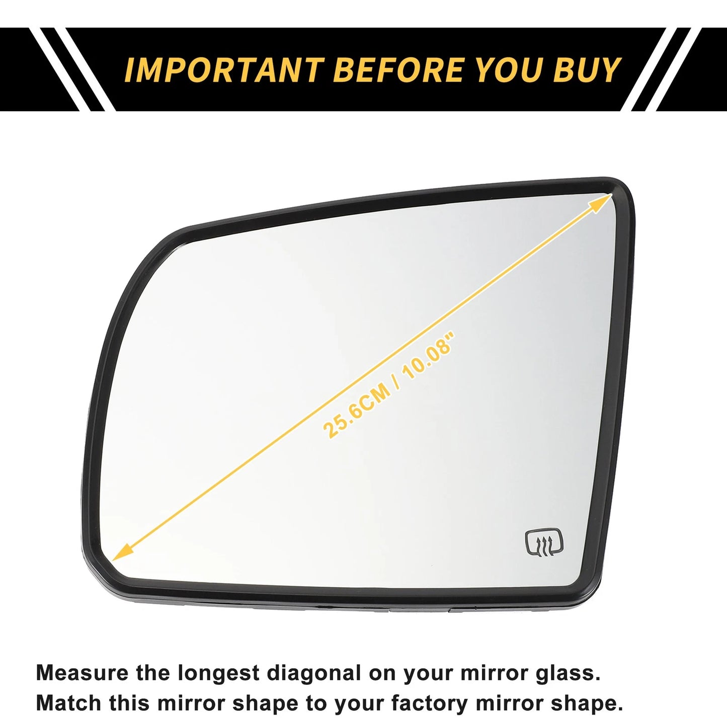 Heated Left Side Mirror Glass for Toyota Tundra (2007-2021)
