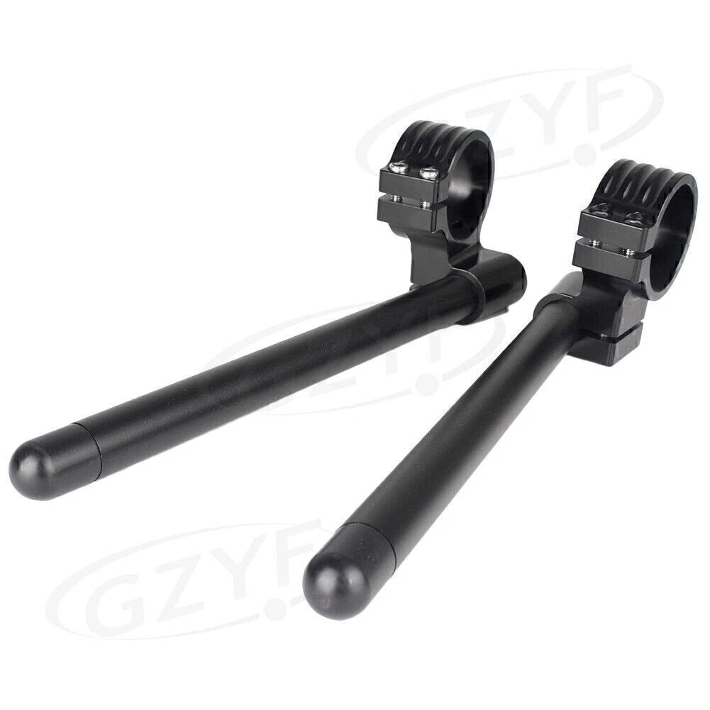33mm Clip On Handlebar Fork Tubes for Universal Motorcycle - Black