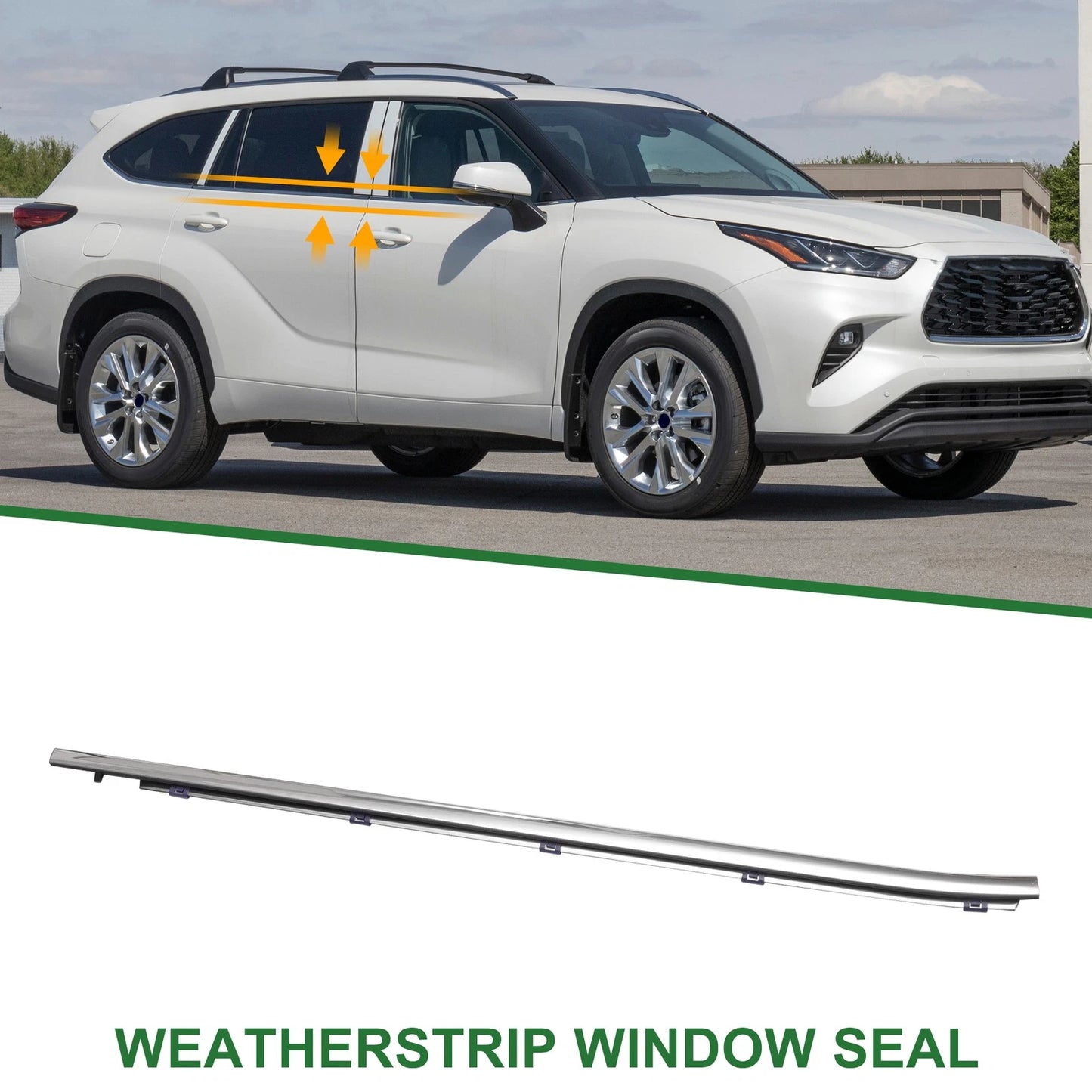 Front Right Weatherstrip Window Seal for Toyota Highlander (2001-2023)