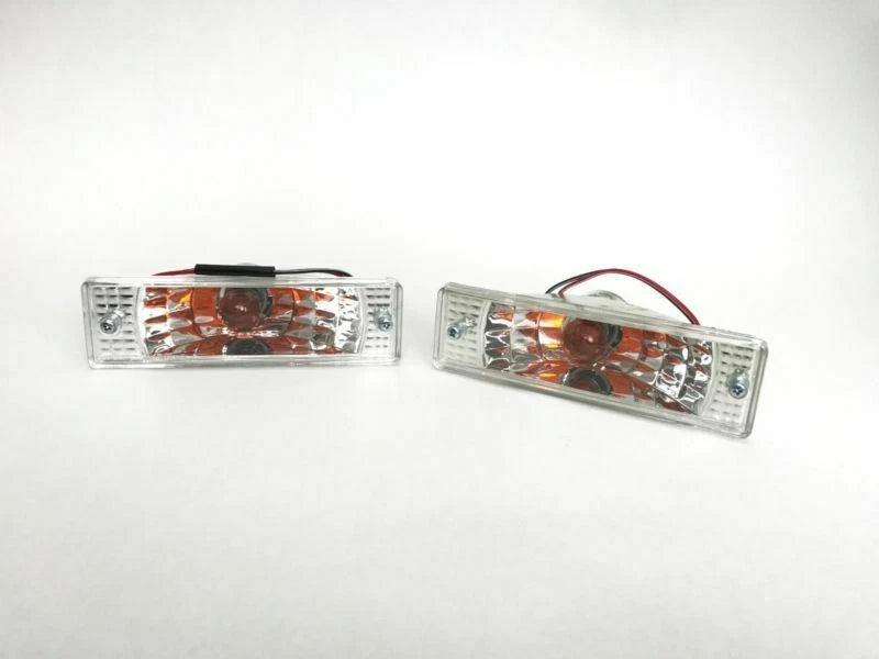 Crystal Lens Bumper Light Lamp 2 x for Mazda 323 B2200 (1980-1989)