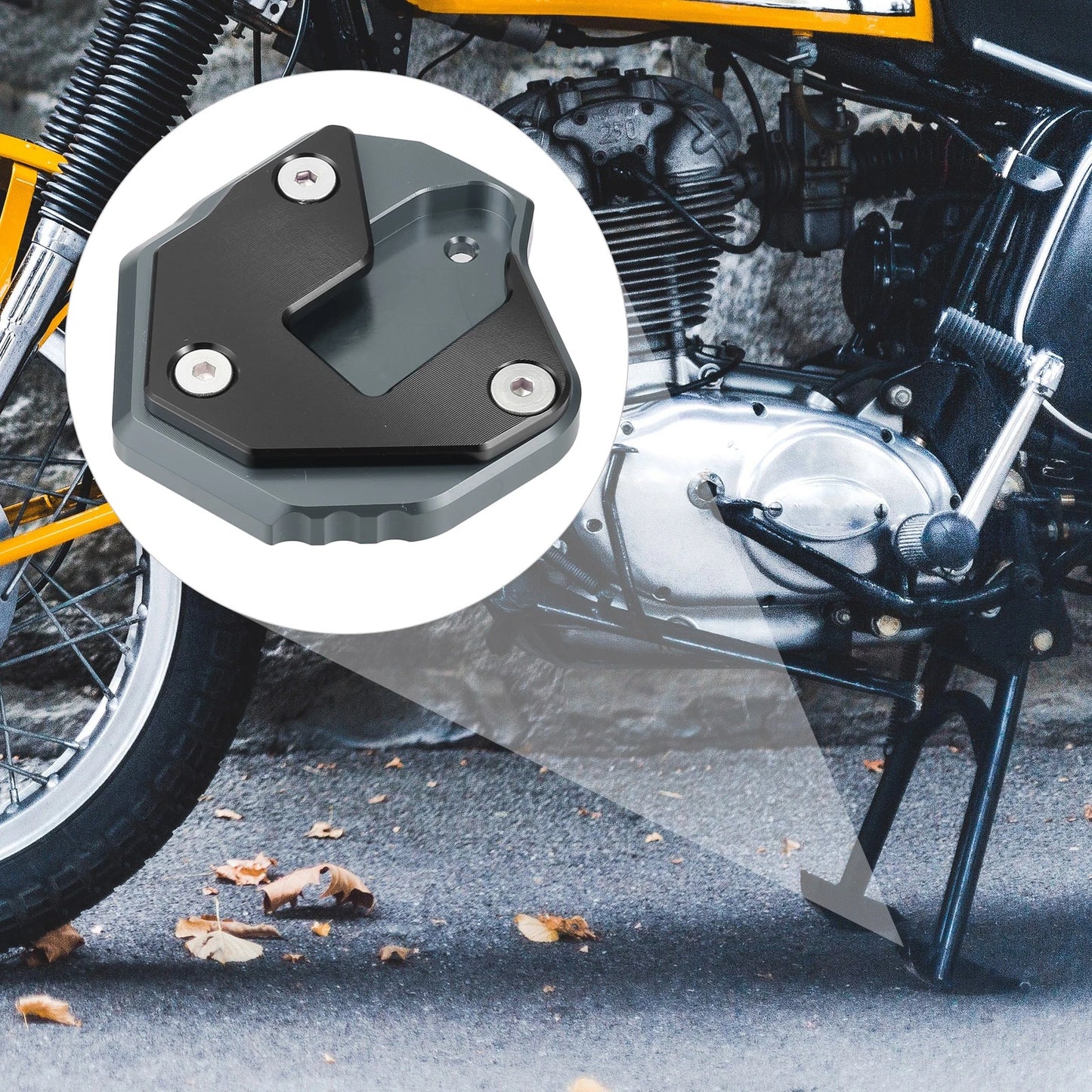 Motorcycle Kickstand Pad Black Titanium for SUZUKI Hayabusa (2008-2023)