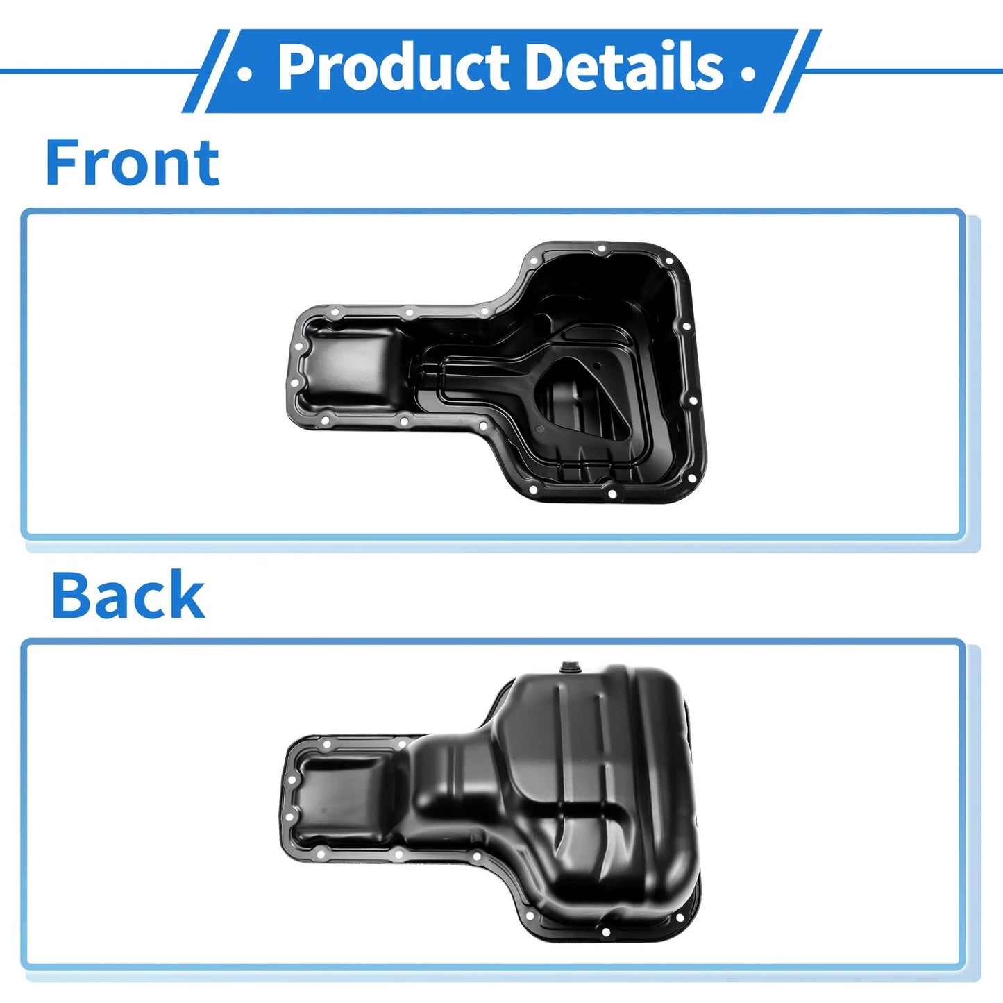 Engine Oil Pan for Toyota Corolla (1998-2008) - 1 x Iron Black