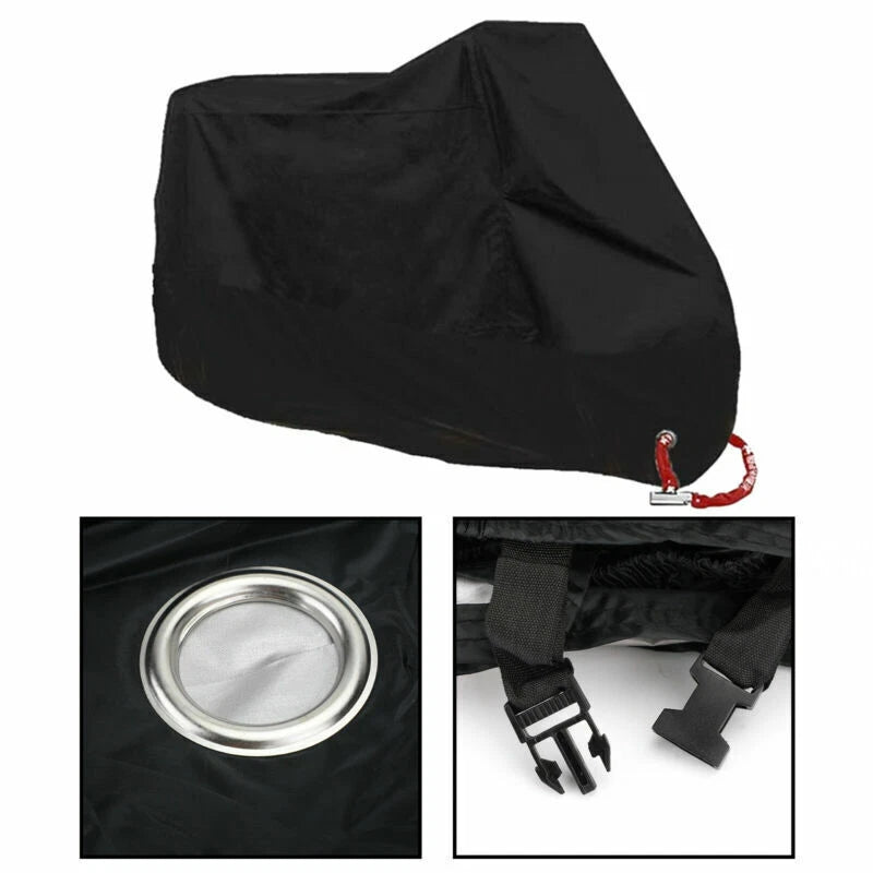 Folding Cover for Motorcycle Scooter - Black Waterproof (F3)