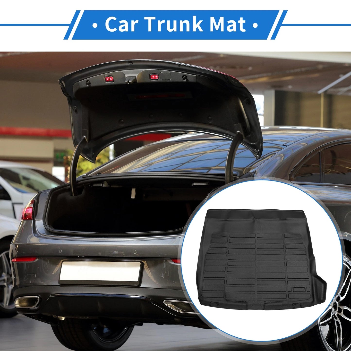 Cargo Liner Rear Trunk Mat for Volvo S60 (2019-2024) Long Stripe Pattern TPE