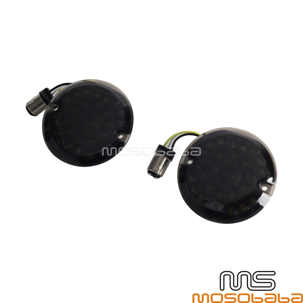 Integrated LED Lens Cover Front Turn Signal Light for Harley FLHT FLHR FLSTN