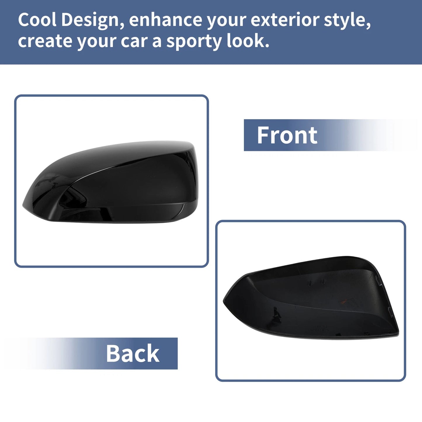 Left Side Mirror Cover Cap Gloss Black for Toyota RAV4 (2019–2023)