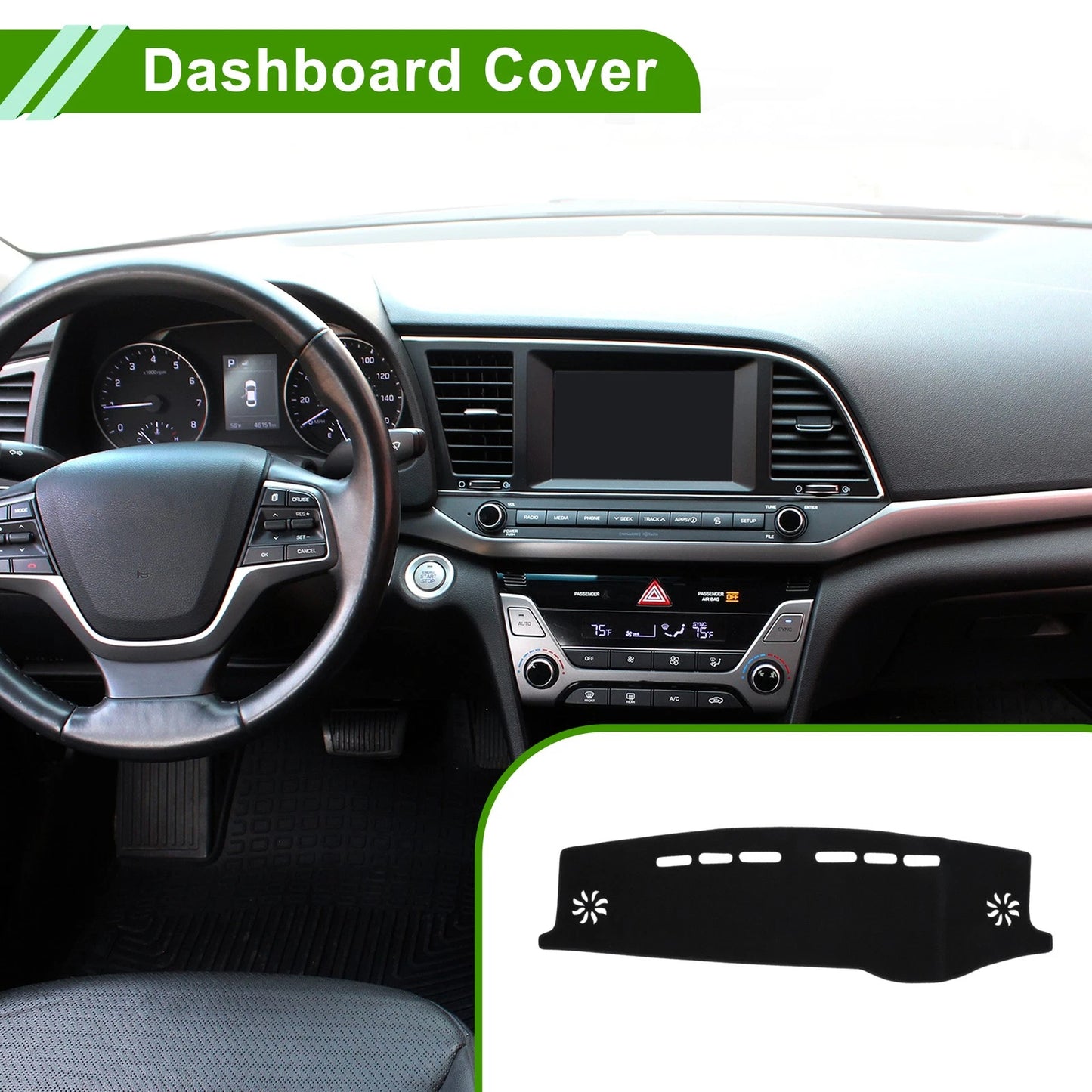 Dashboard Cover Black for Toyota Harrier 2016-2019 (1 Pcs)