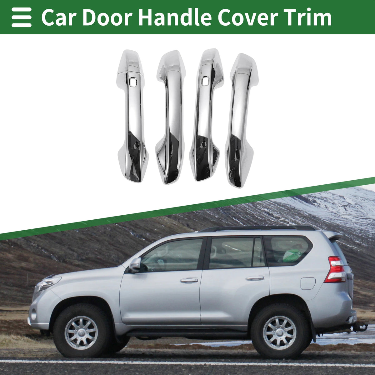 Smart Door Handle Cover Trim for KIA Seltos Forte (2019-2023) Silver Tone