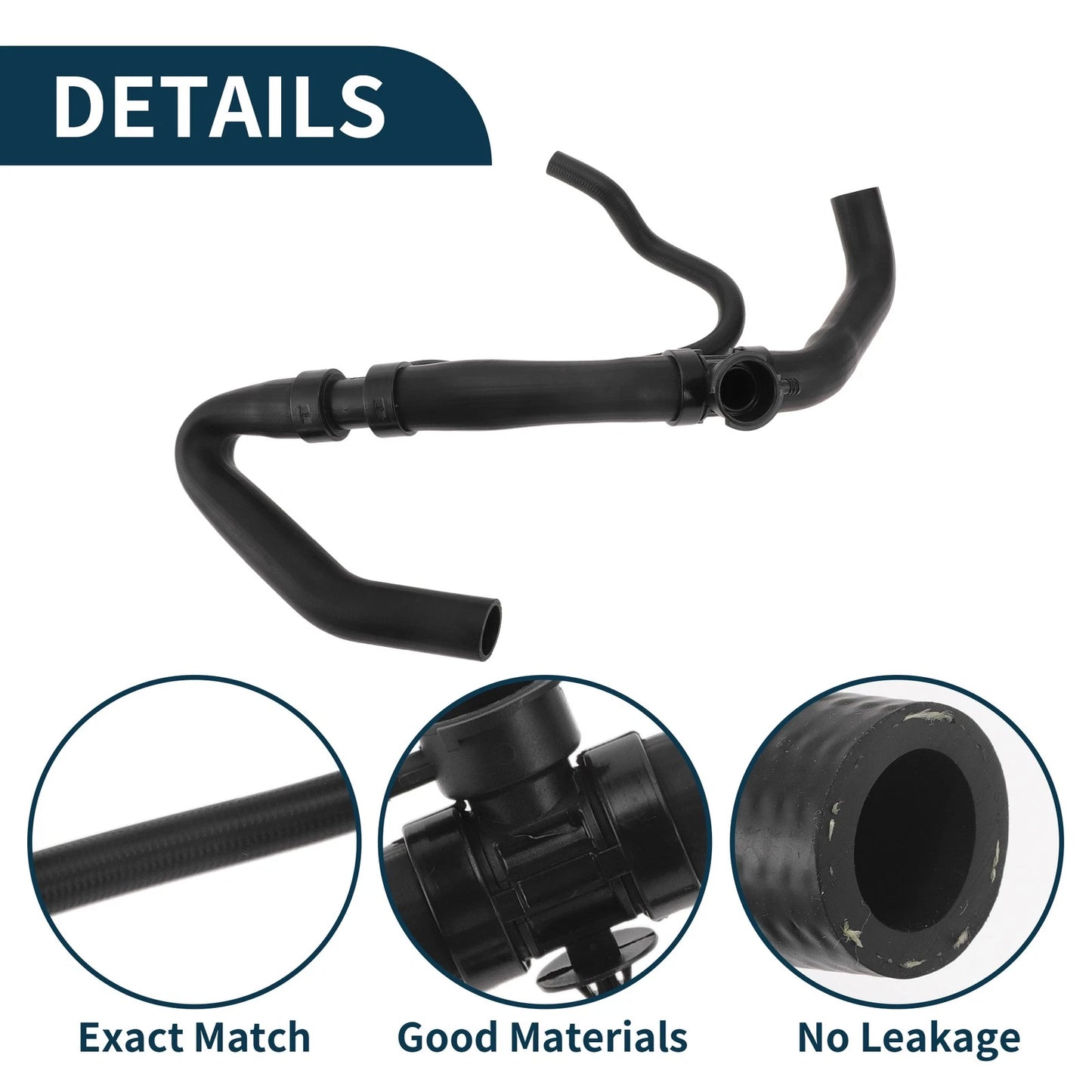 Radiator Hose Water Pipe for Jeep Compass 2007-2017 (2 x Rubber Black)