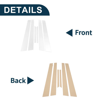 6 Pcs Chrome Silver Door Pillar Trim for Honda Accord (1998-2002)