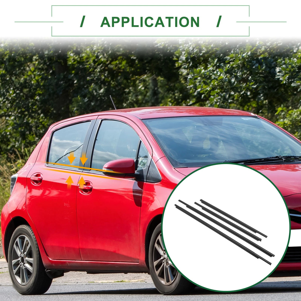 4pcs Weatherstrip Window Seal for Toyota Yaris (2007-2016) PVC