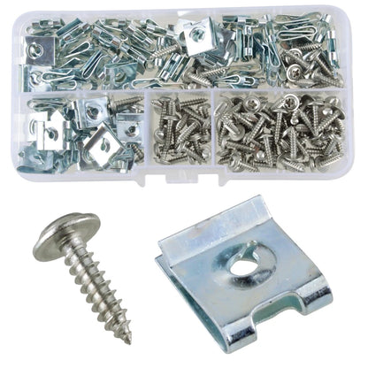 200 x U-Clips Sheet Metal Nuts for Fastening - Clamping Nuts for Various Uses