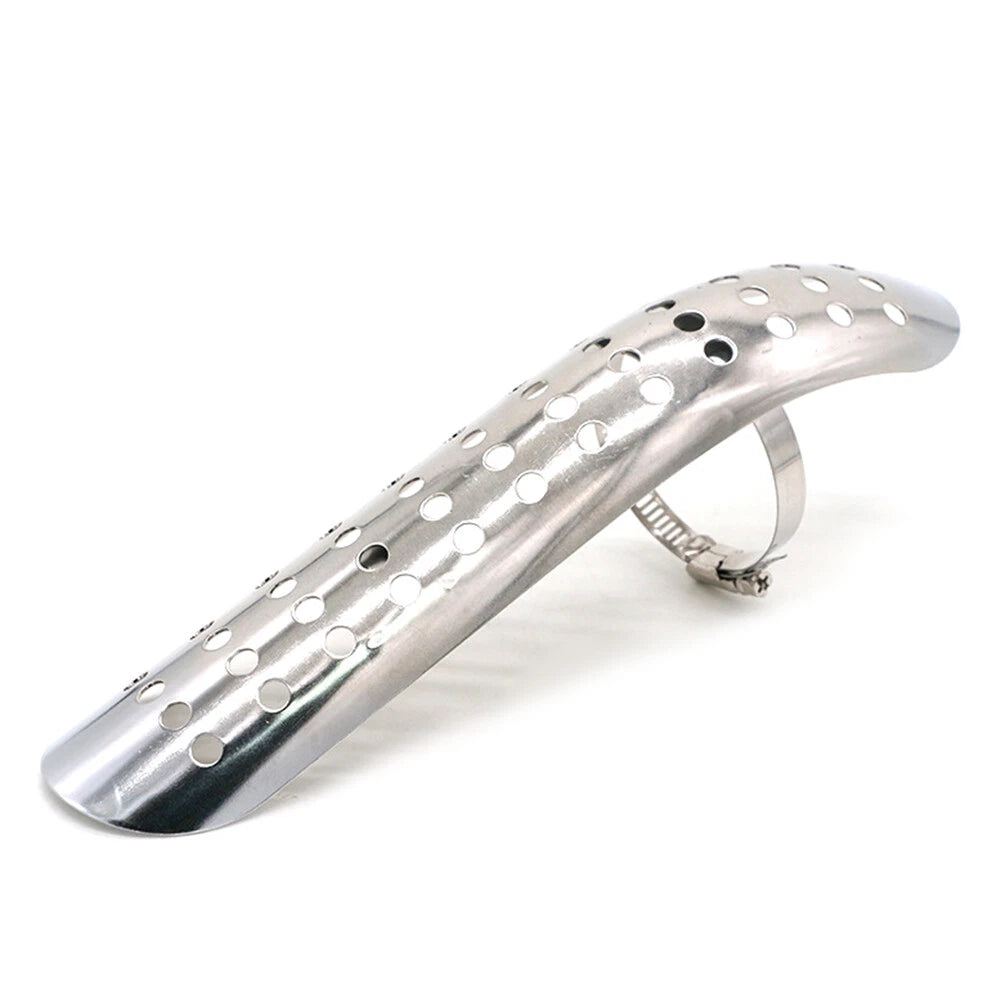 Silver Exhaust Muffler Pipe Heat Shield Cover for Universal Motorcycle