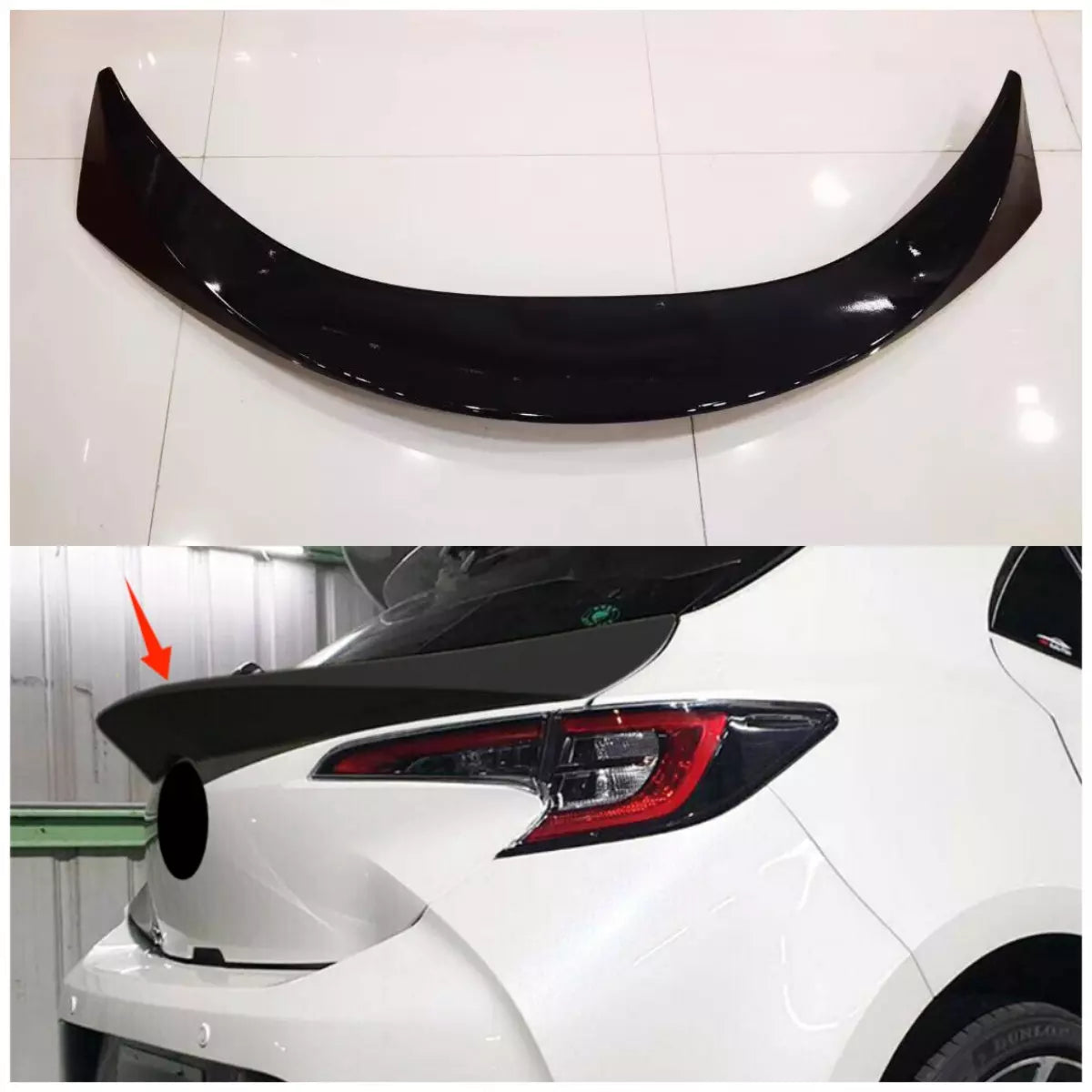 Rear Mid Spoiler Wing for Toyota Corolla Hatchback 5DR Glossy Black (2019-2024)