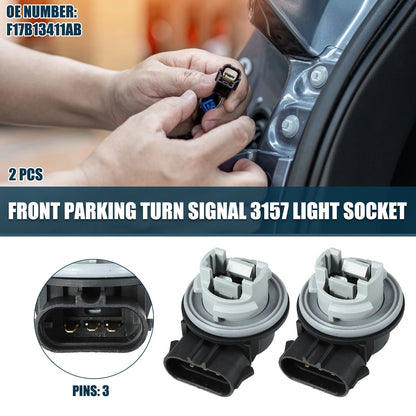 2 x Front Parking Turn Signal 3157 Light Sockets for Ford