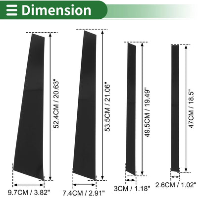 8 Pcs Door Pillar Window Trim for BMW X5 (2007-2013) Black