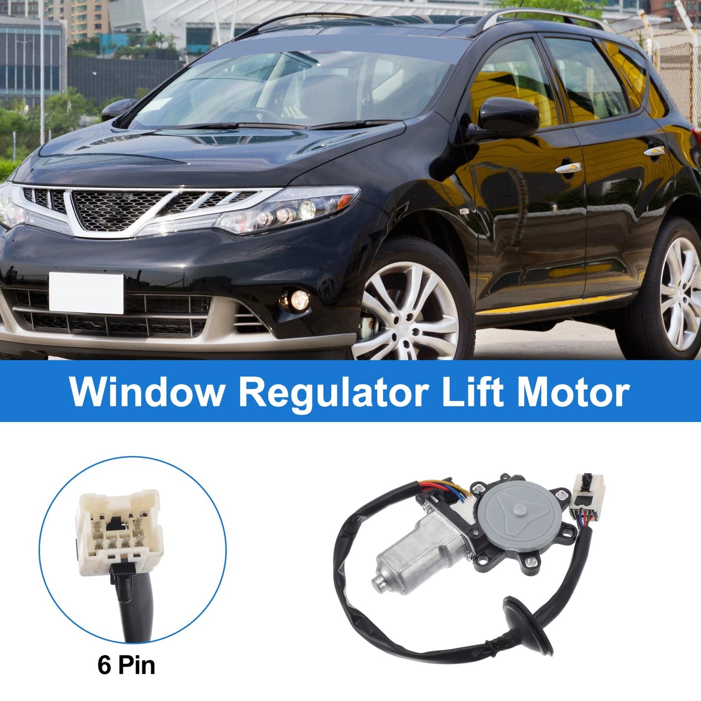 Front Right Power Window Regulator Lift Motor for Nissan Murano (2003-2007)