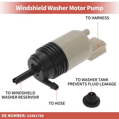 Windshield Washer Pump w/ Grommet for BMW 528i (2000-2007)