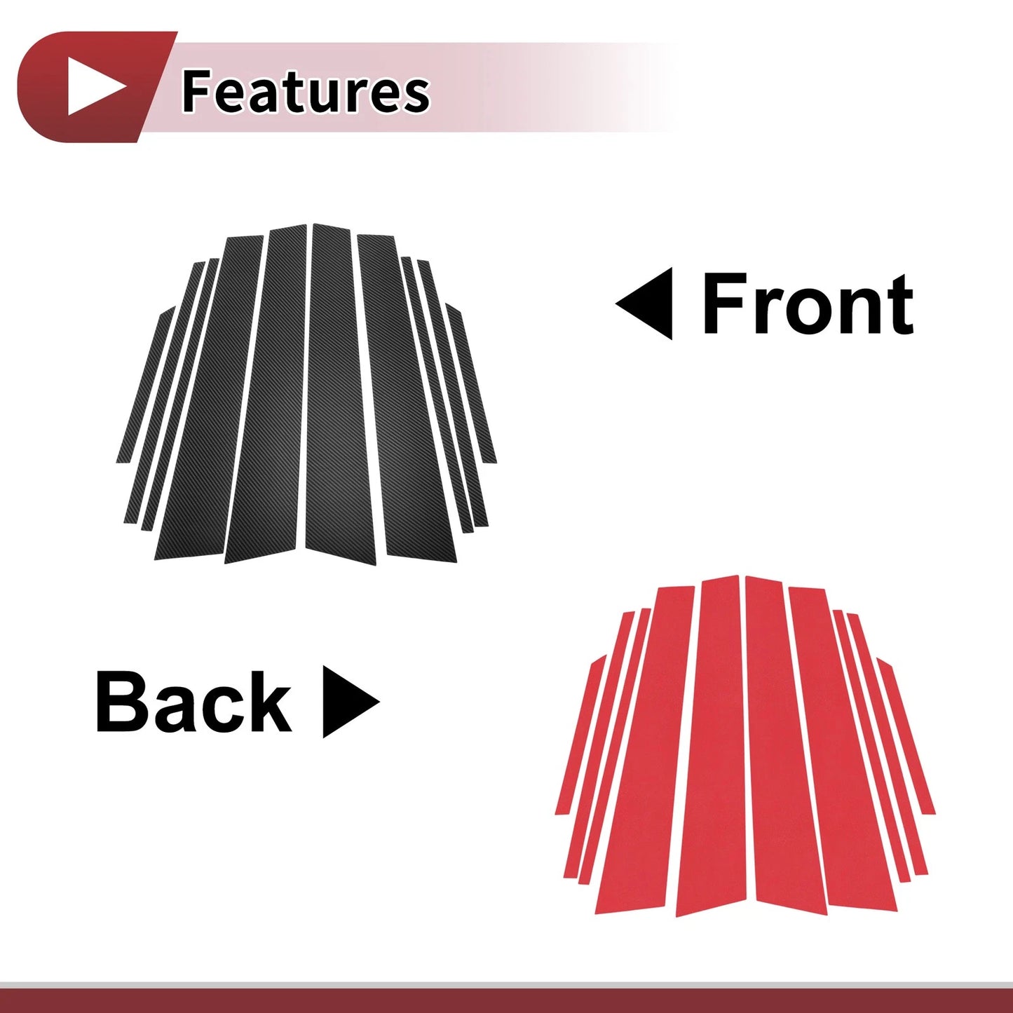 10 Pc Carbon Fiber Door Pillar Window Trim for Toyota Corolla Cross (20-22)
