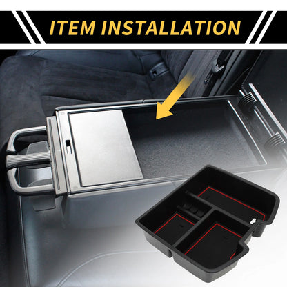 Center Console Organizer Tray for Chevy Silverado 1500, GMC Sierra Black Red