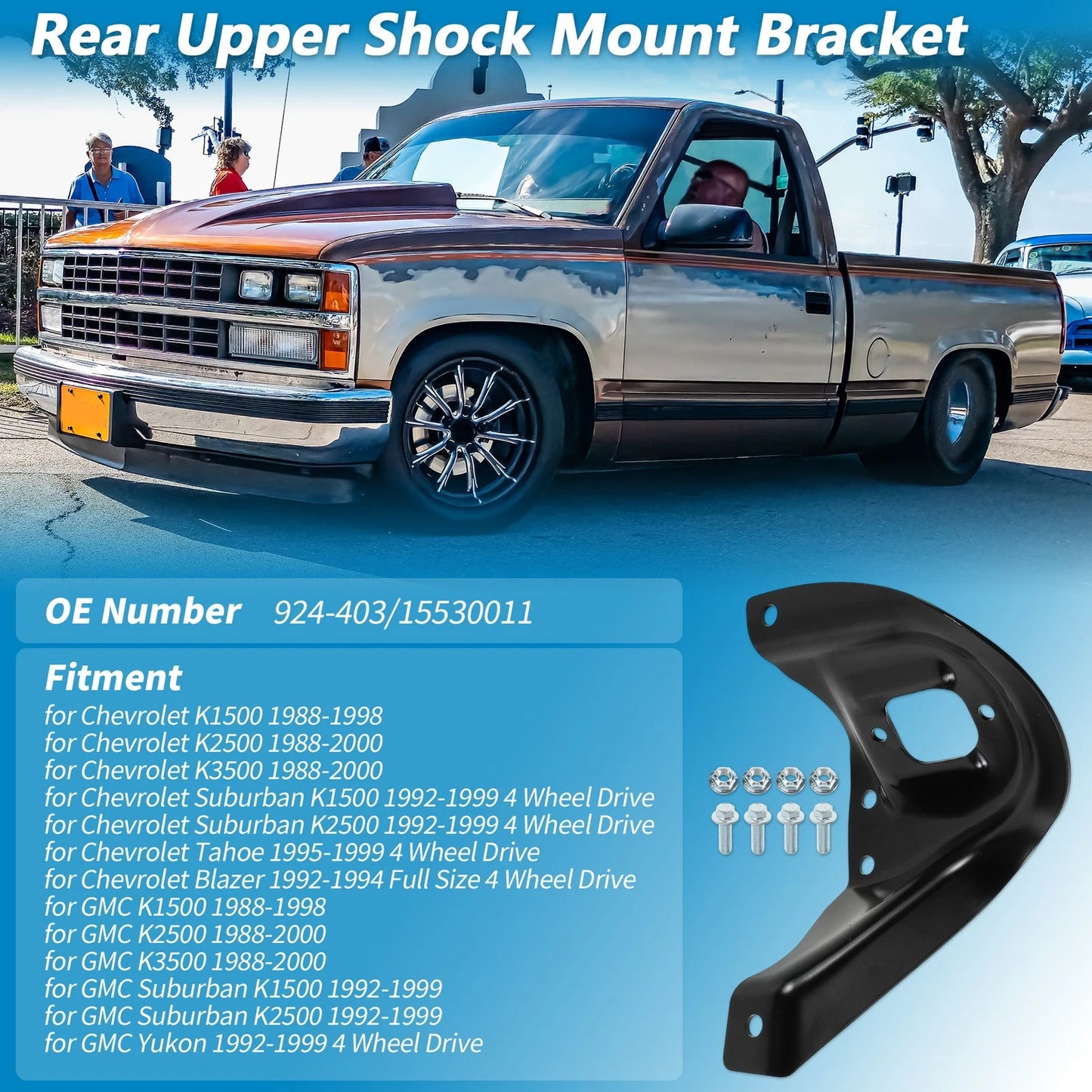 Rear Left Upper Shock Mount Bracket for Chevrolet K1500 K2500 K3500