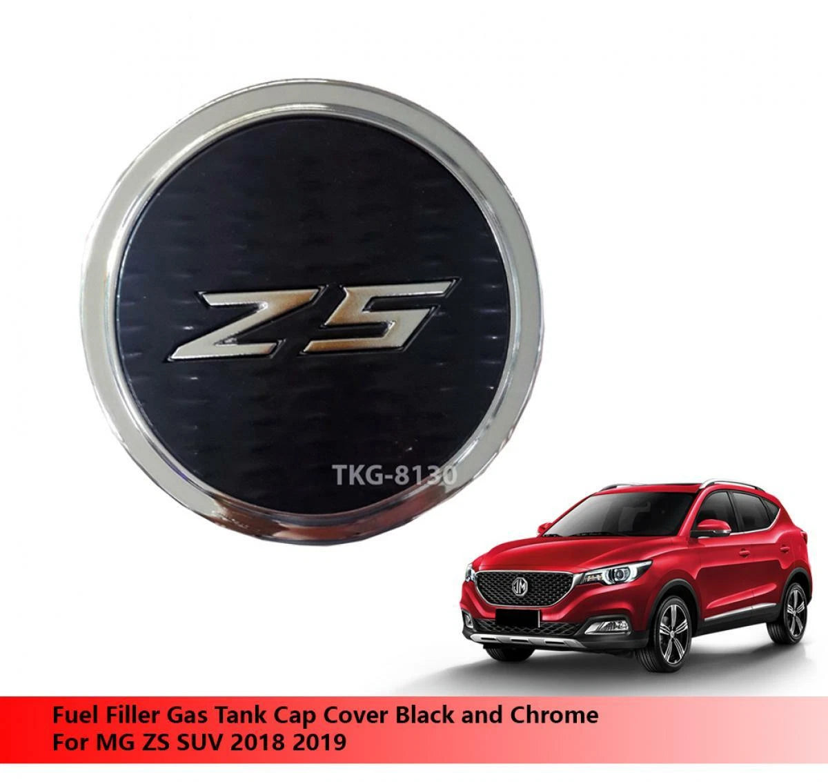 Fuel Filler Cap Cover Black Chrome for MG ZS SUV (2018-2019)