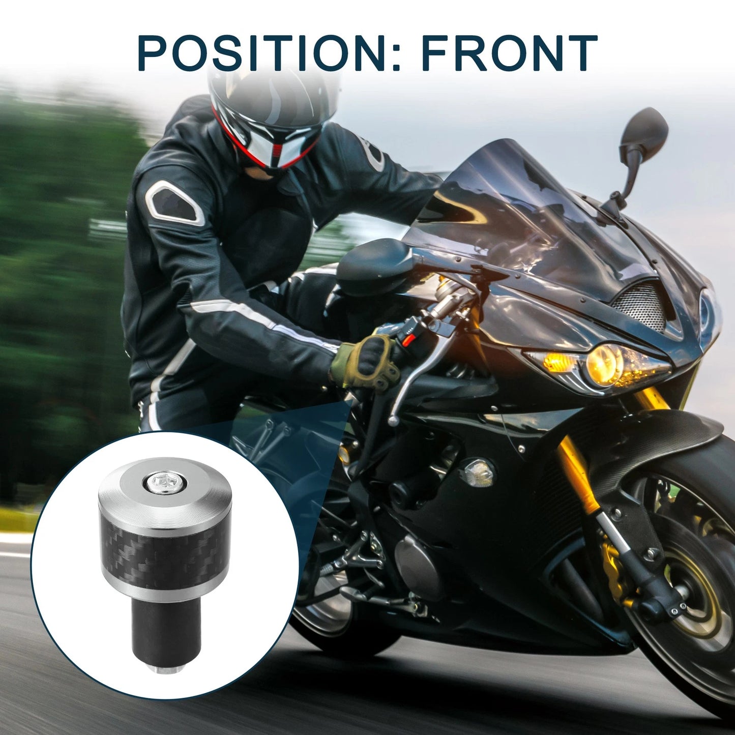 Handlebar End Plugs 18-20mm Aluminum Alloy Silver Tone 2 x for Motorcycle