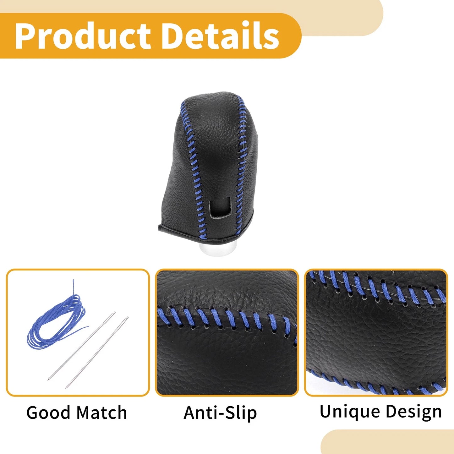 Car Gear Shift Knob Cover for Nissan Altima (2019-2024) Pebbled Black Blue