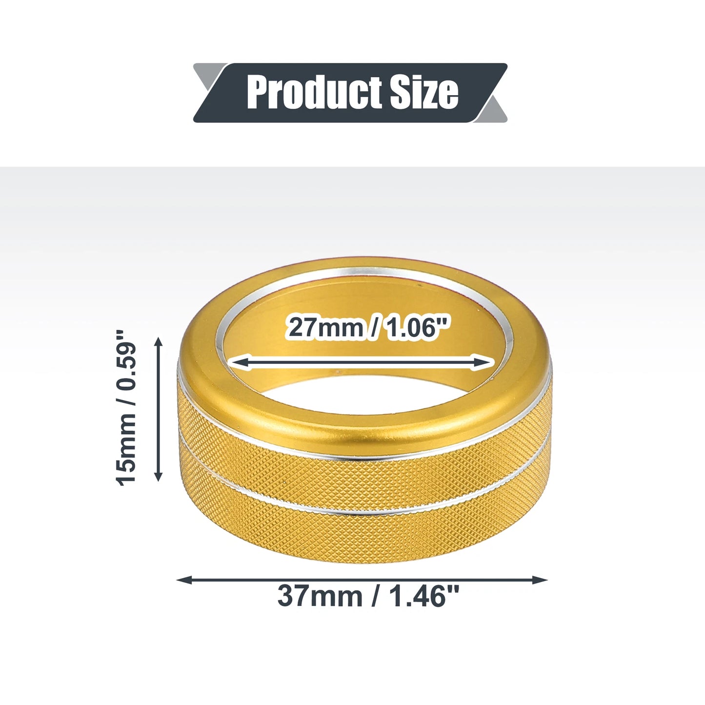 3 x Gold Aluminum AC Climate Control Knob Ring Covers for Honda Civic (2021-2022)