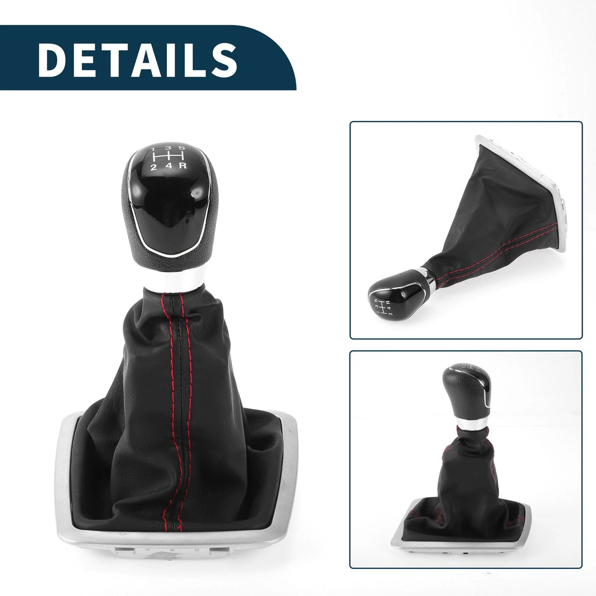 5 Speed Manual Gear Shift Knob & Cover for Ford Focus 2006-2011 Faux Leather