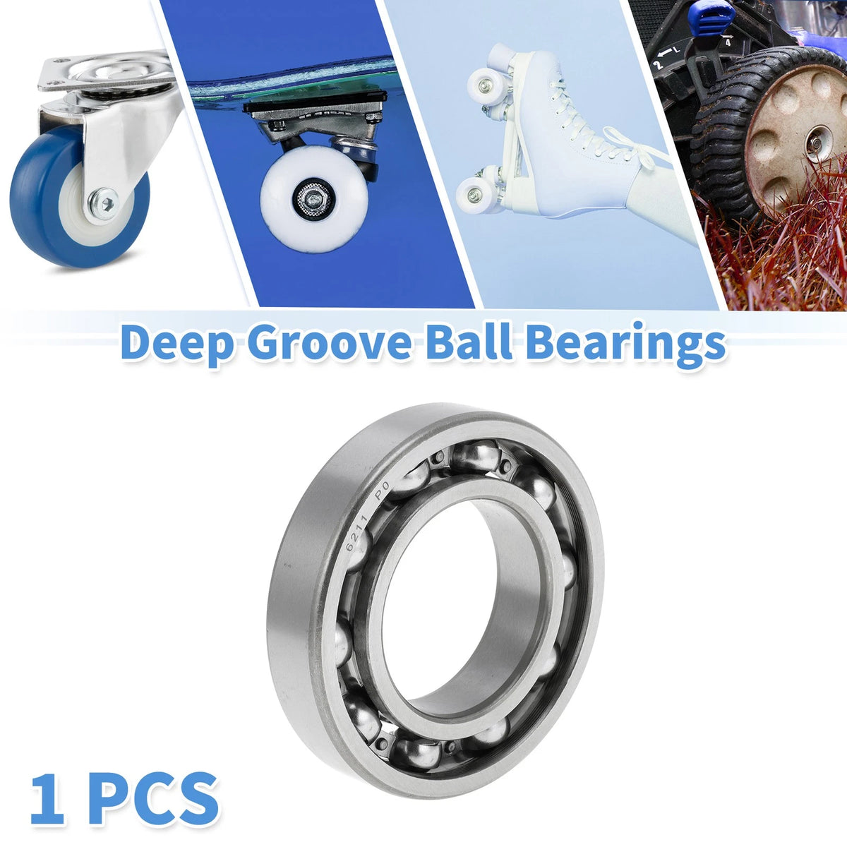 6211 Deep Groove Ball Bearings 55x100x21mm for Scooter Skateboard Wheel