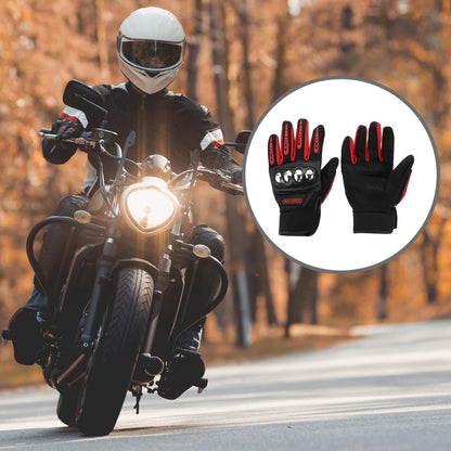 1 Pair Motorbike Gloves Heat Dissipation Gloves Full Finger Black Red Polyester