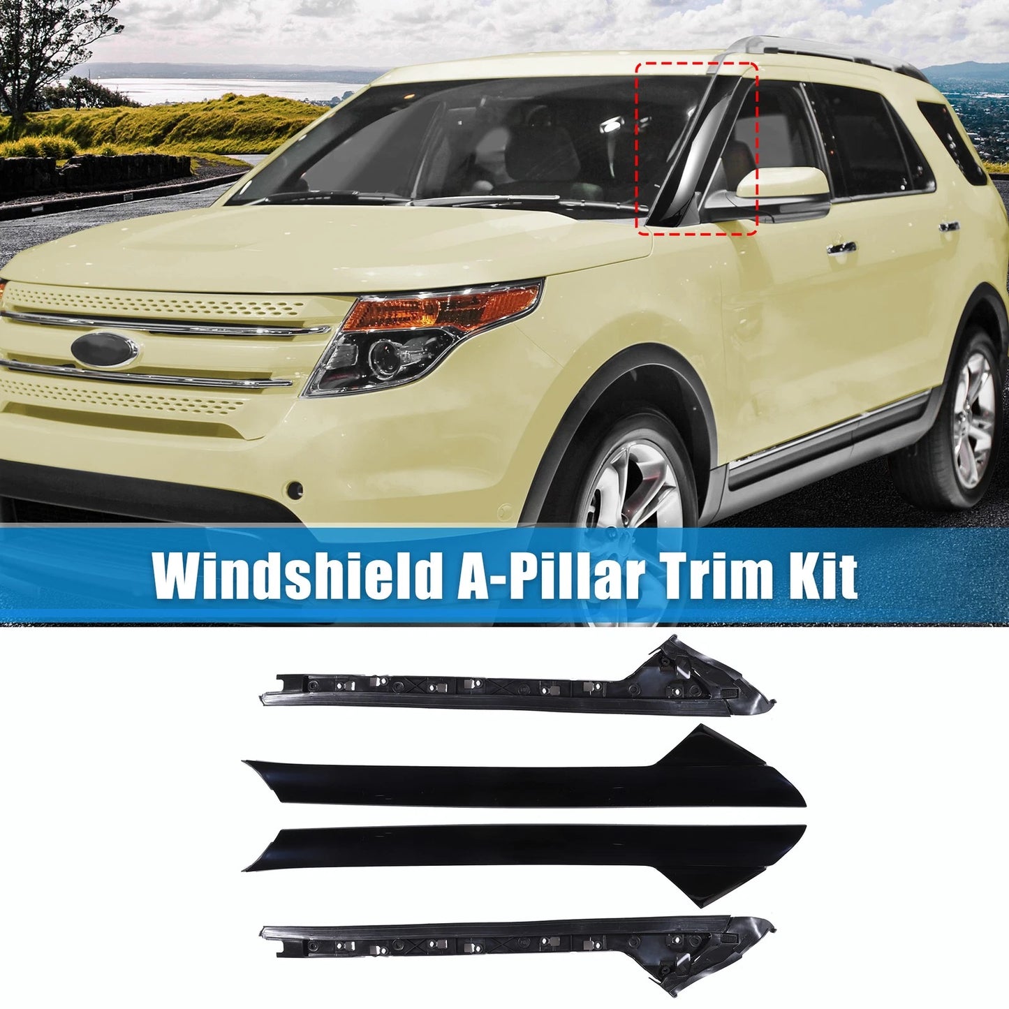 Windshield A-Pillar Trim Panels for Ford Explorer (2011-2019)