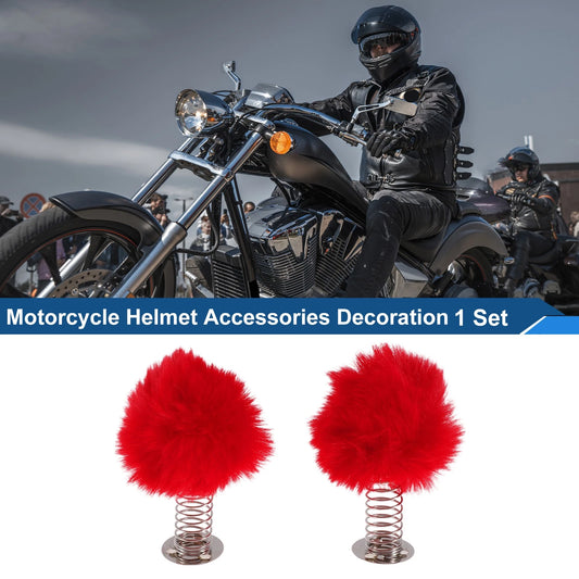 Decoration 2 x Red Plush Iron for Motorcycle Helmet