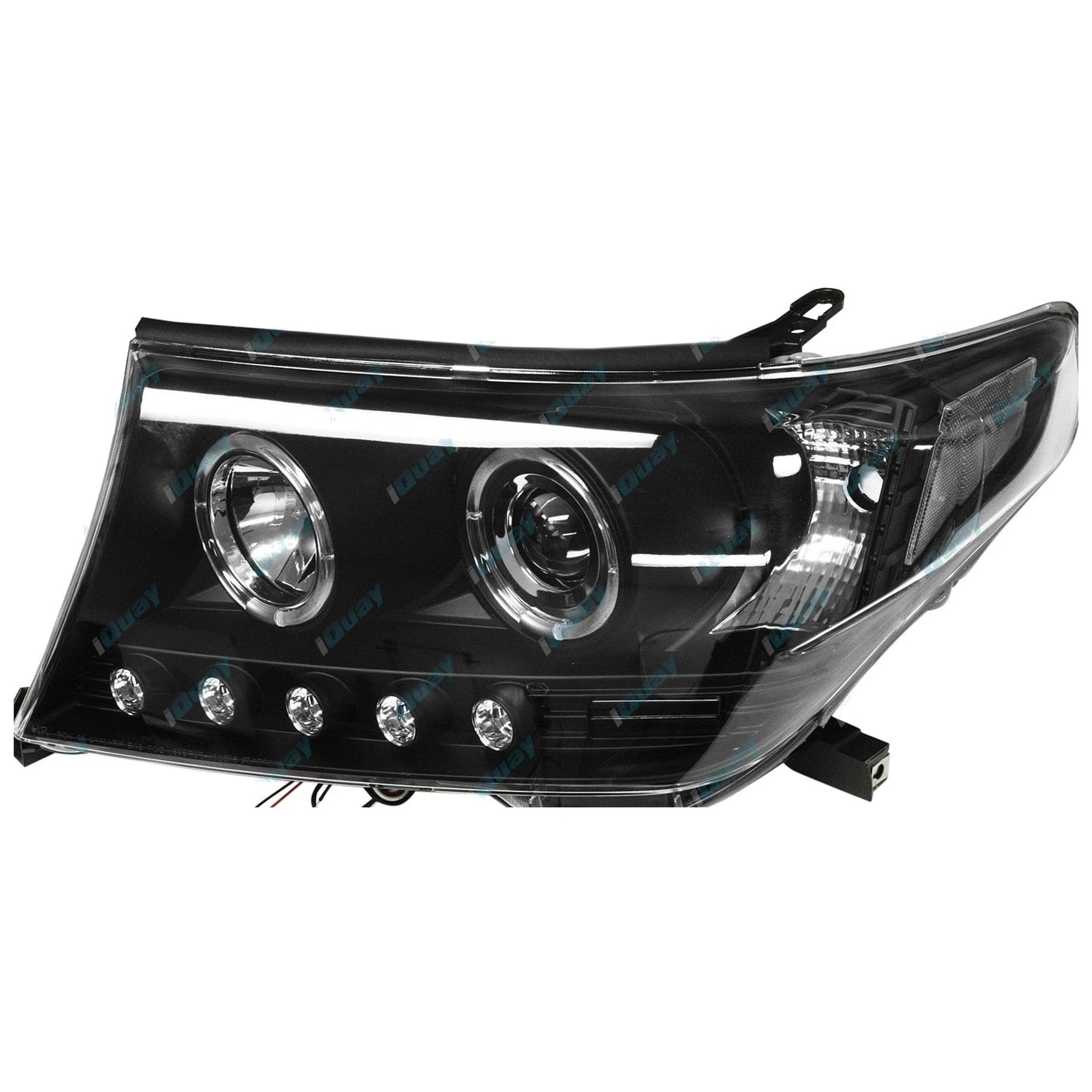 Angel-eye Projector LED BLACK Headlights for Toyota Landcruiser 200 07-15