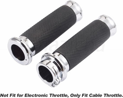 Chrome 1" Handlebar Grips for Harley Touring Sportster 883 1200 (2004-2023)