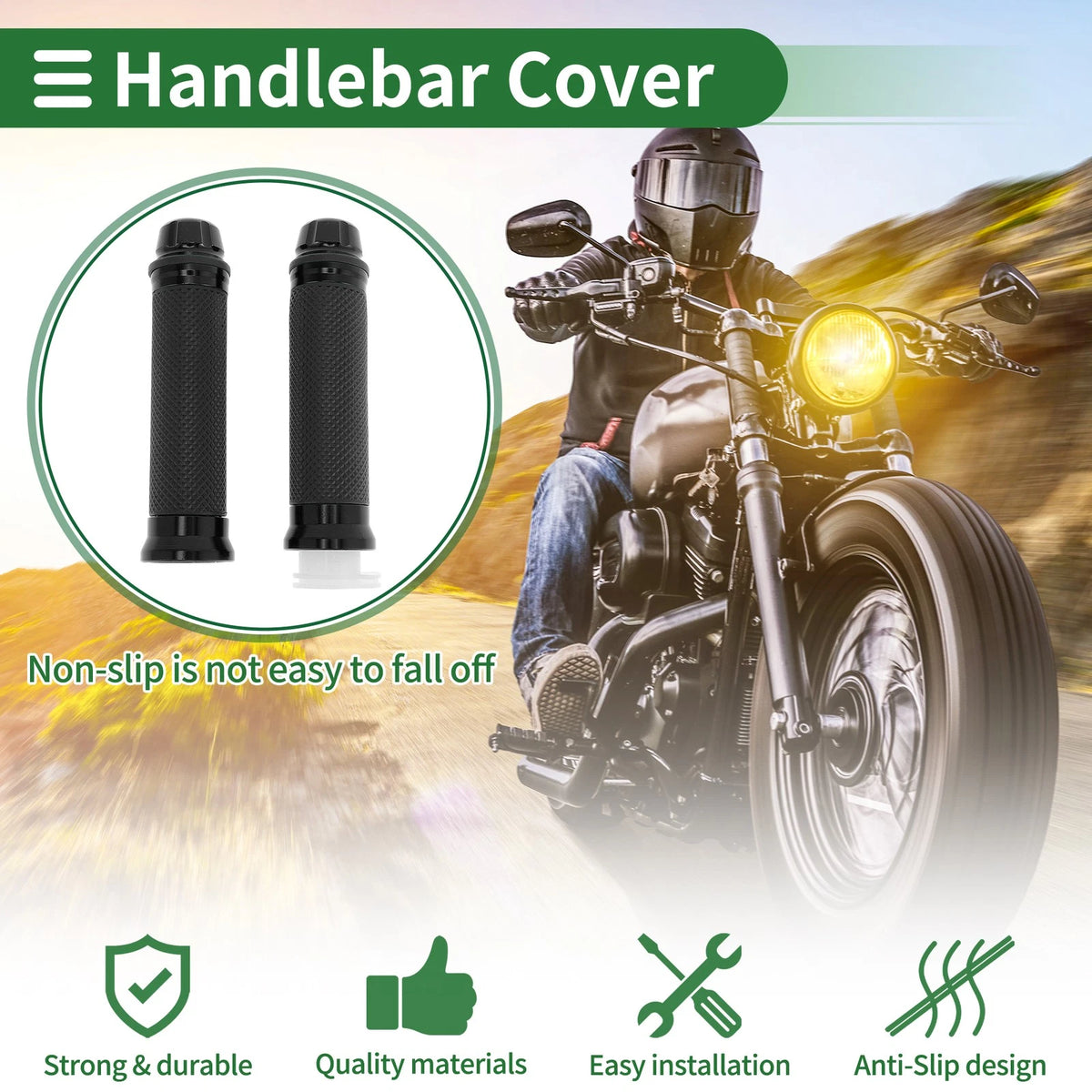 7/8" 22mm Hand Grips Cover Kit for Motorcycle Aluminum Alloy