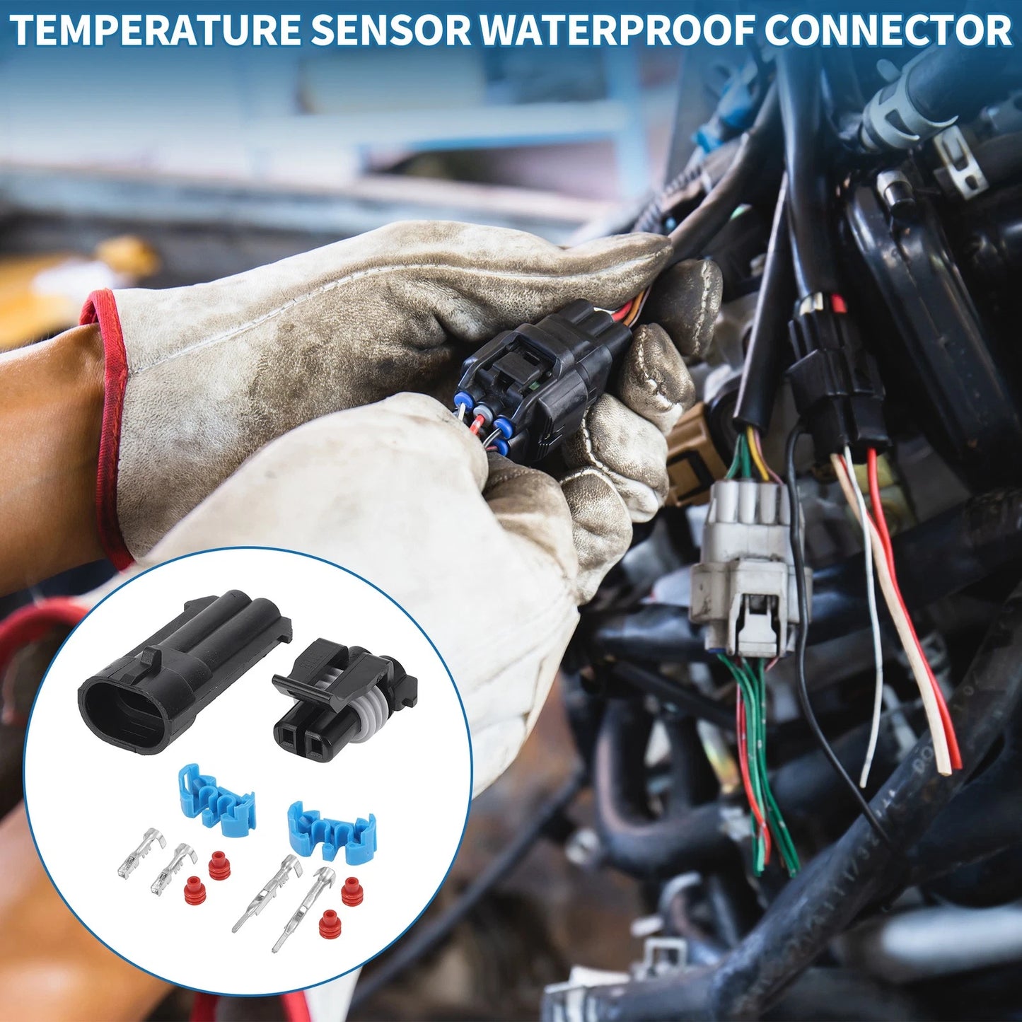 2 Pin Temperature Sensor Waterproof Connector for Chevy