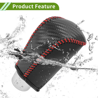 Gear Shift Knob Cover for Toyota Camry 2007-2011 Black Carbon Fiber Red
